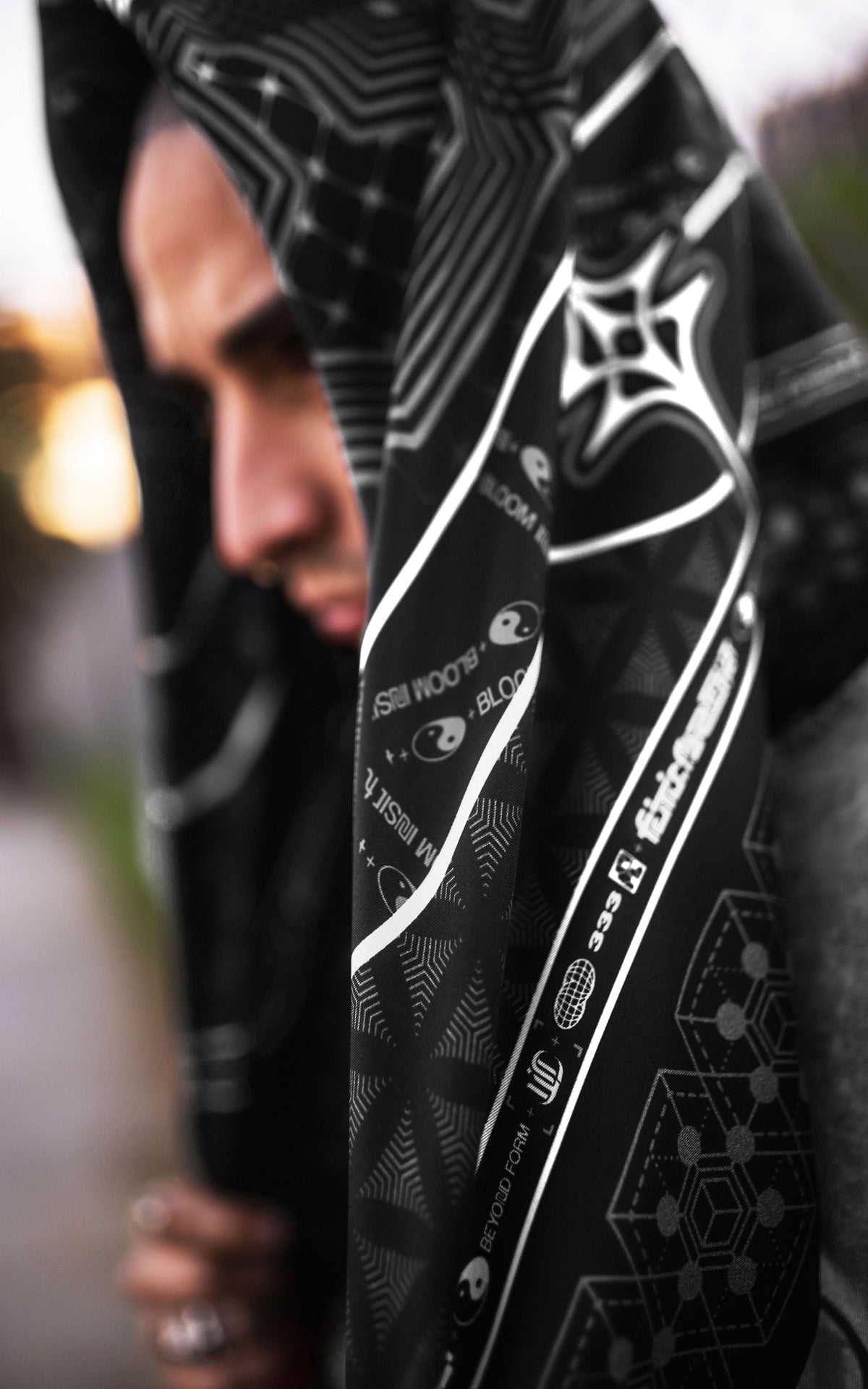 FUTR_01 BANDANA :: BLACK // 100% SILK