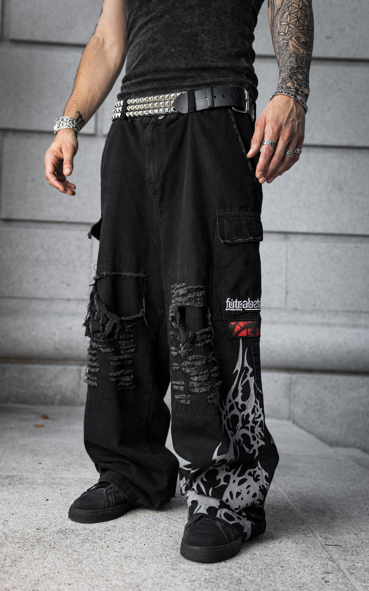 LOST IN NOSTALGIA :: FUTR.DENIM_001 // DISTRESSED WIDE LEG JEANS