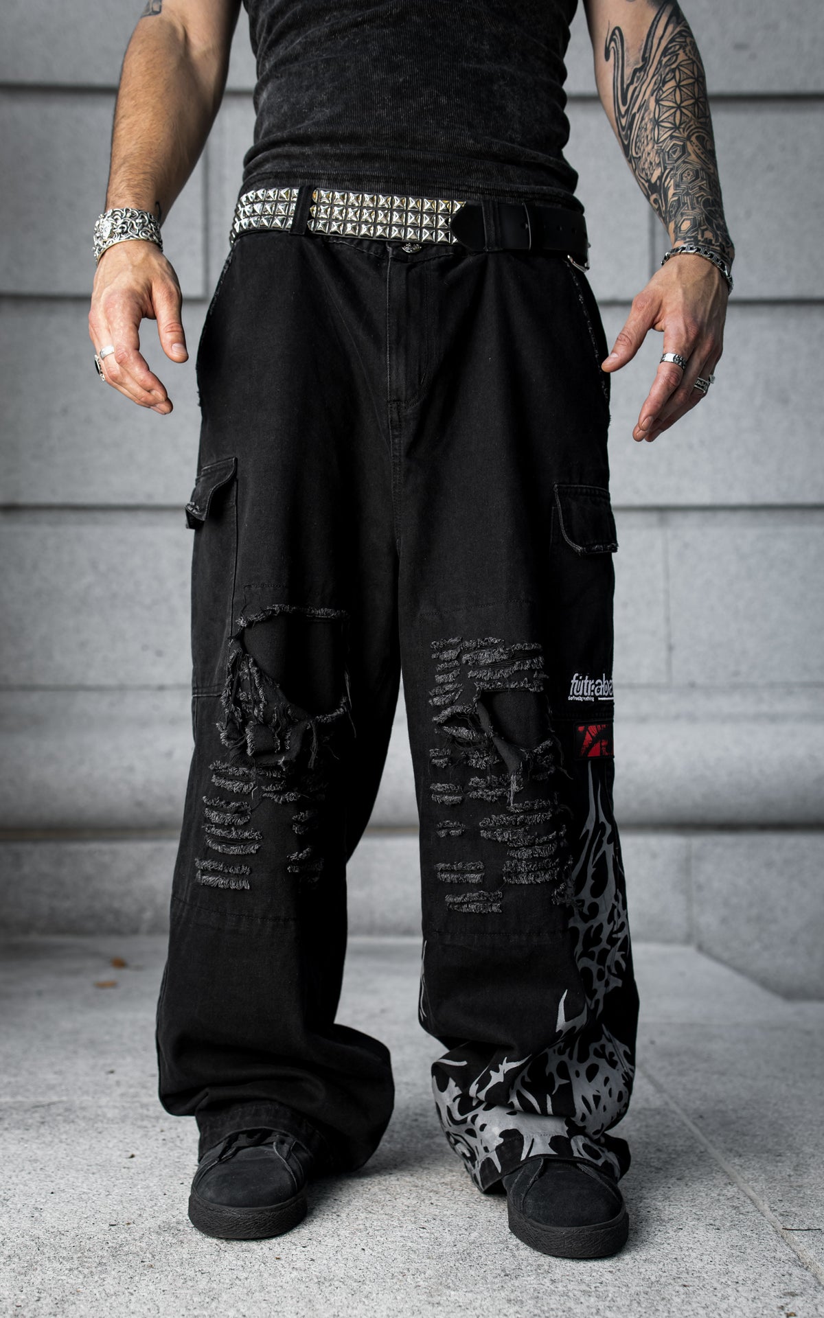 LOST IN NOSTALGIA :: FUTR.DENIM_001 // DISTRESSED WIDE LEG JEANS