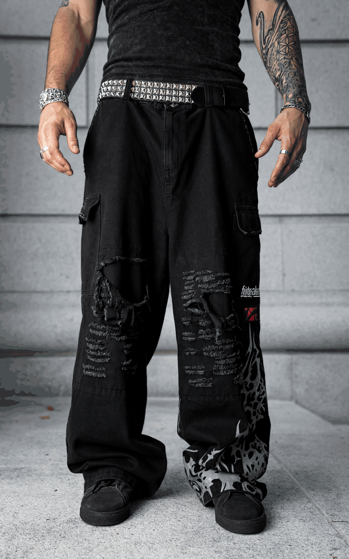 LOST IN NOSTALGIA :: FUTR.DENIM_001 // DISTRESSED WIDE LEG JEANS