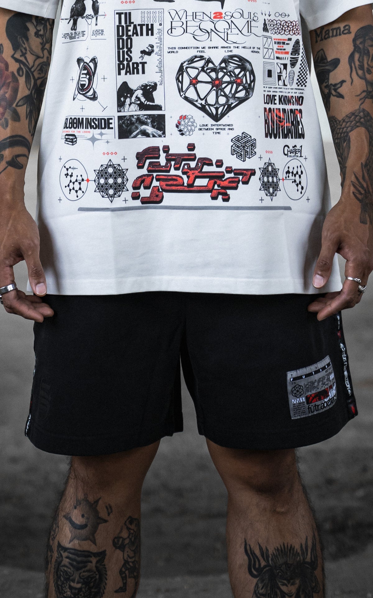 BEYOND_FORM [V1] :: ACIDWASH.SHORTS // above-knee fit 340GSM