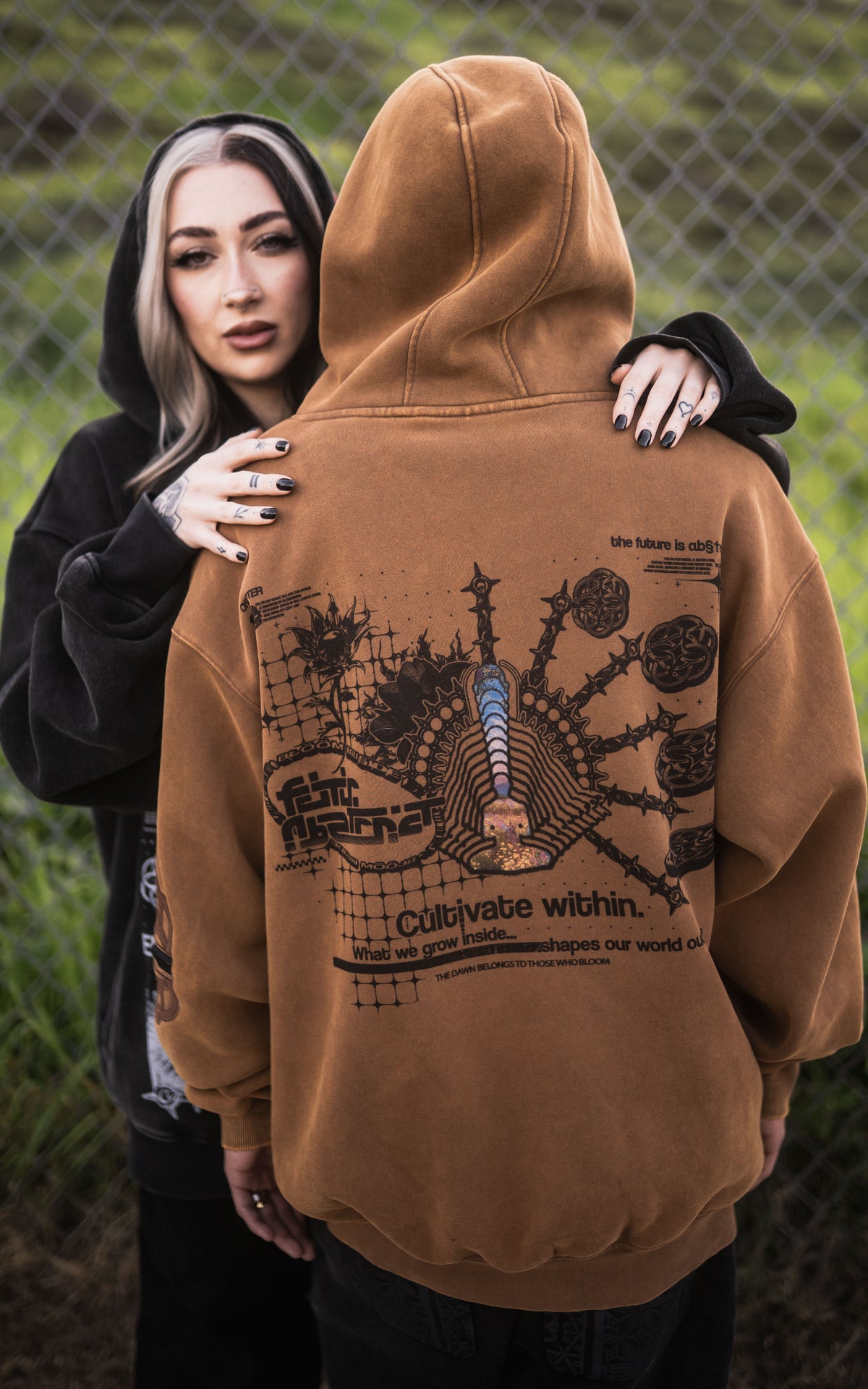 BLOOM_INSIDE [V1] :: STONEWASH HOODIE // 330gsm