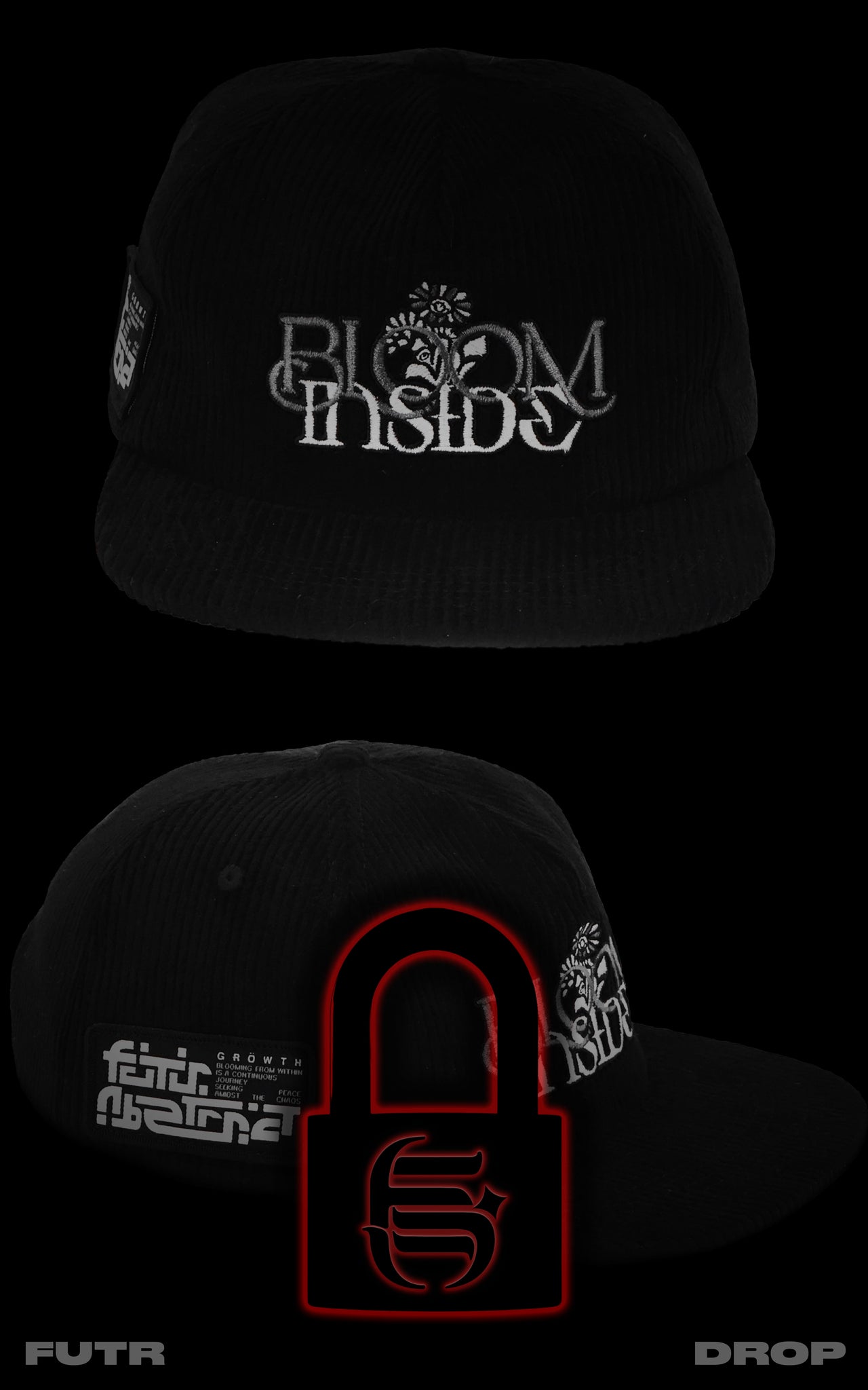 BLOOM_INSIDE [V1] :: BLK // CORDUROY_HAT