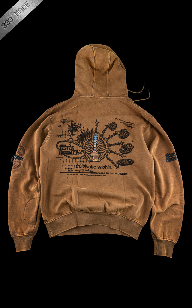 BLOOM_INSIDE [V1] :: STONEWASH HOODIE // 330gsm
