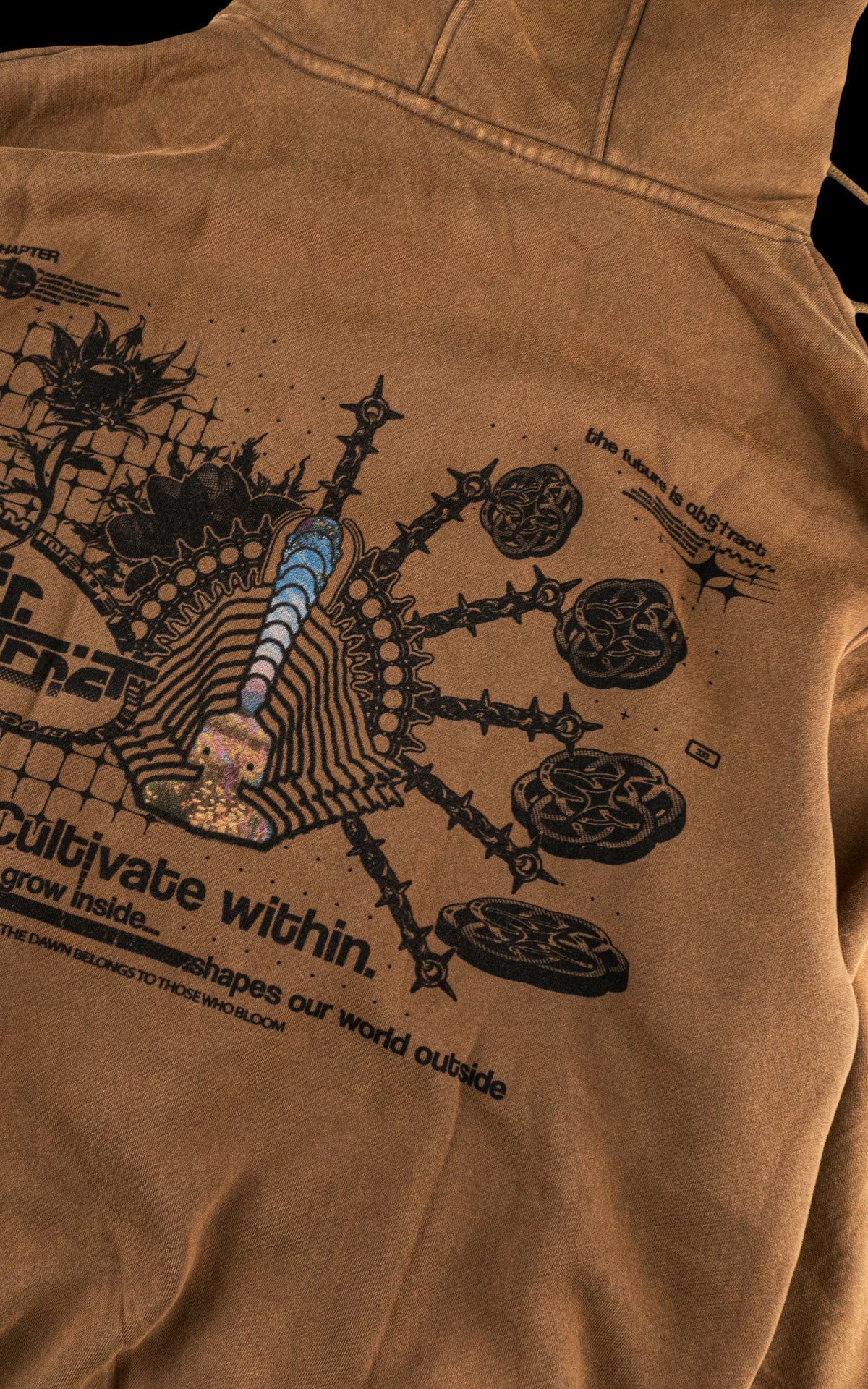 BLOOM_INSIDE [V1] :: STONEWASH HOODIE // 330gsm