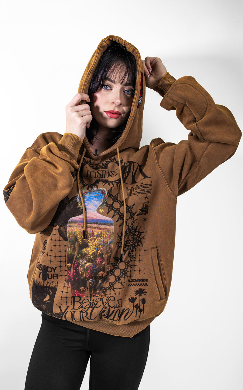 SHIPS 12.24 :: BLOOM_INSIDE [V1] :: STONEWASH HOODIE // 330gsm