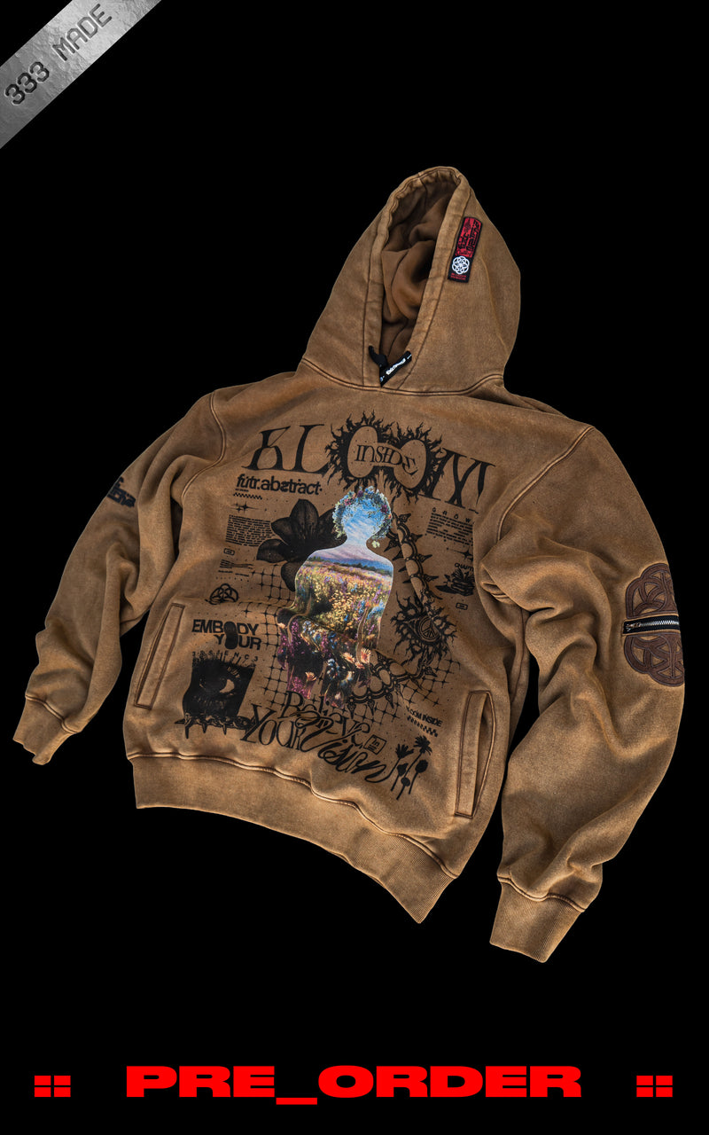 SHIPS 12.24 :: BLOOM_INSIDE [V1] :: STONEWASH HOODIE // 330gsm