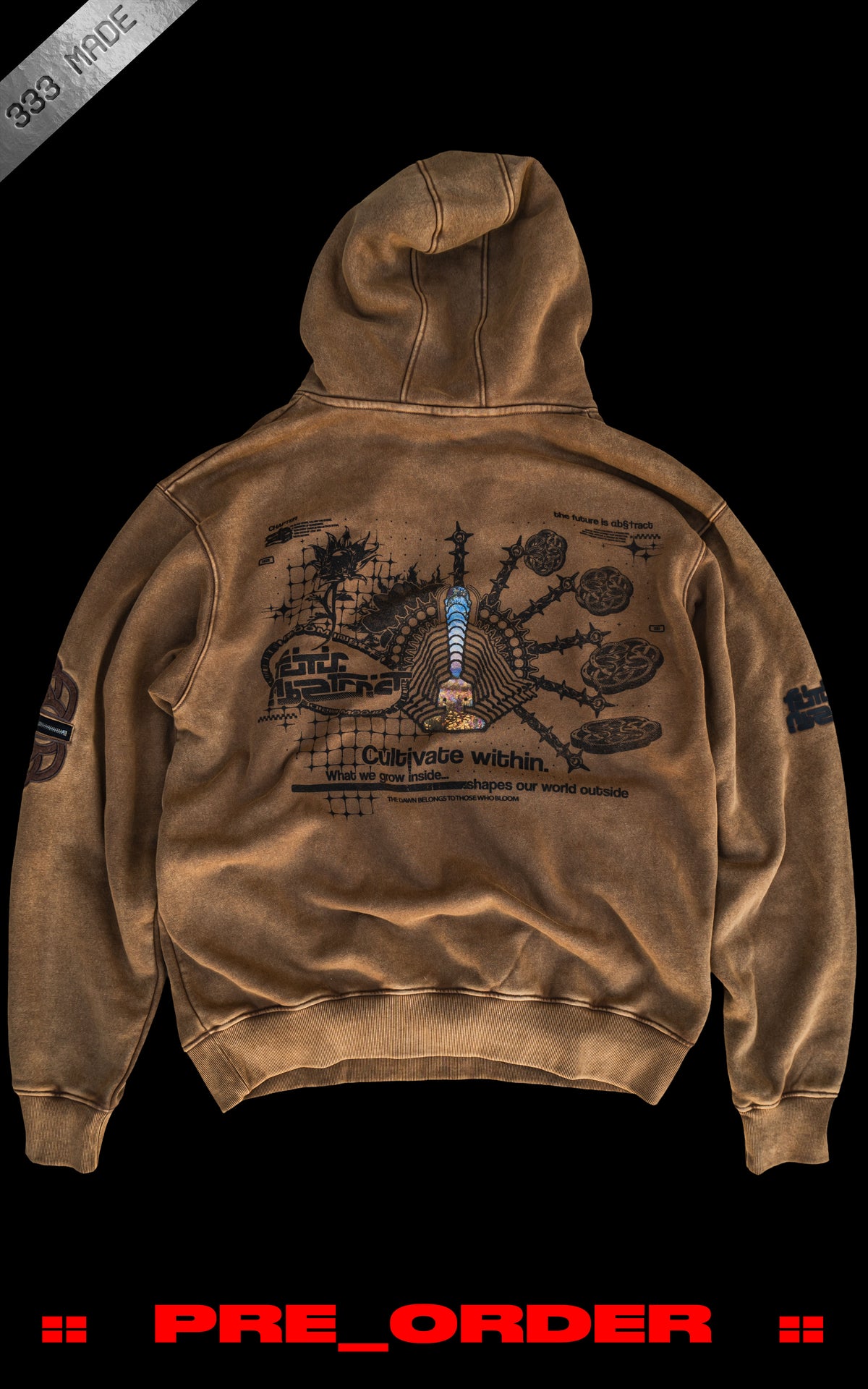 SHIPS 12.24 :: BLOOM_INSIDE [V1] :: STONEWASH HOODIE // 330gsm