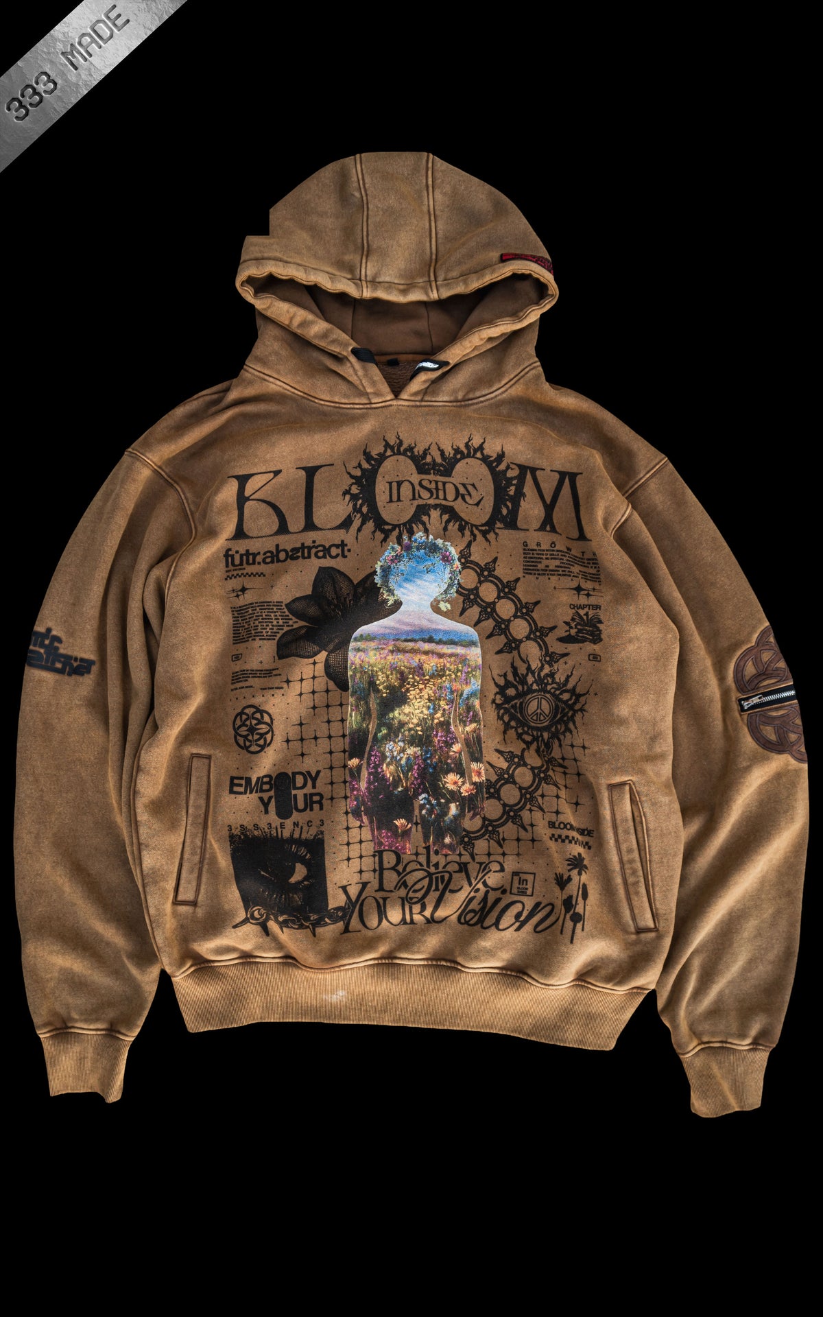 SHIPS 12.24 :: BLOOM_INSIDE [V1] :: STONEWASH HOODIE // 330gsm