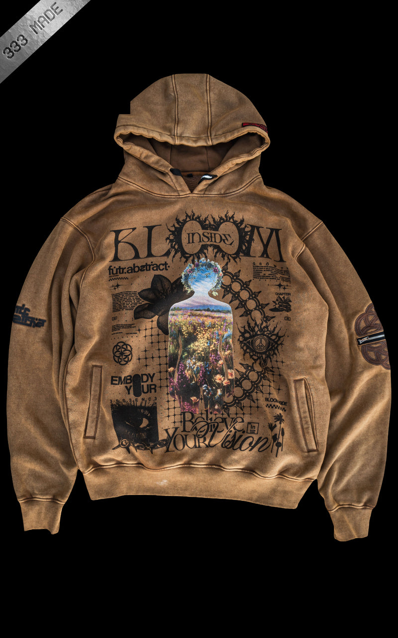 SHIPS 12.24 :: BLOOM_INSIDE [V1] :: STONEWASH HOODIE // 330gsm