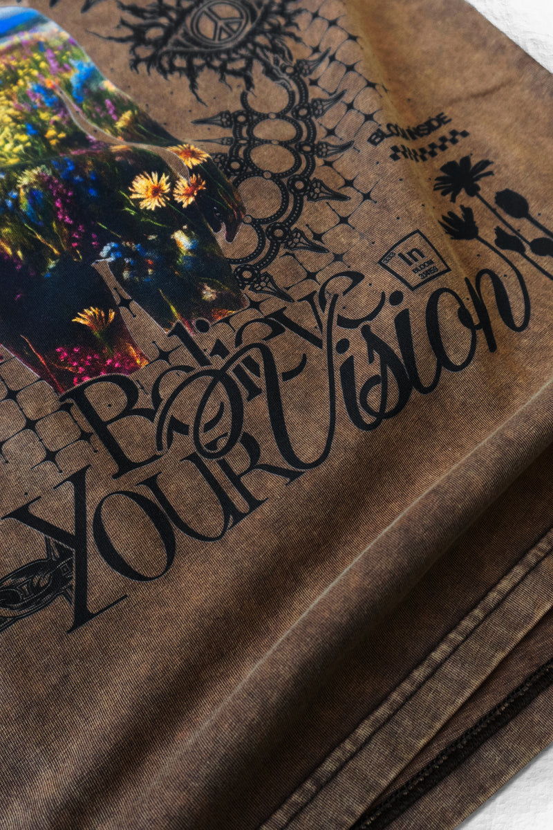 BLOOM_INSIDE [V1] :: STONEWASH TEE // 260gsm - Gallery image 4