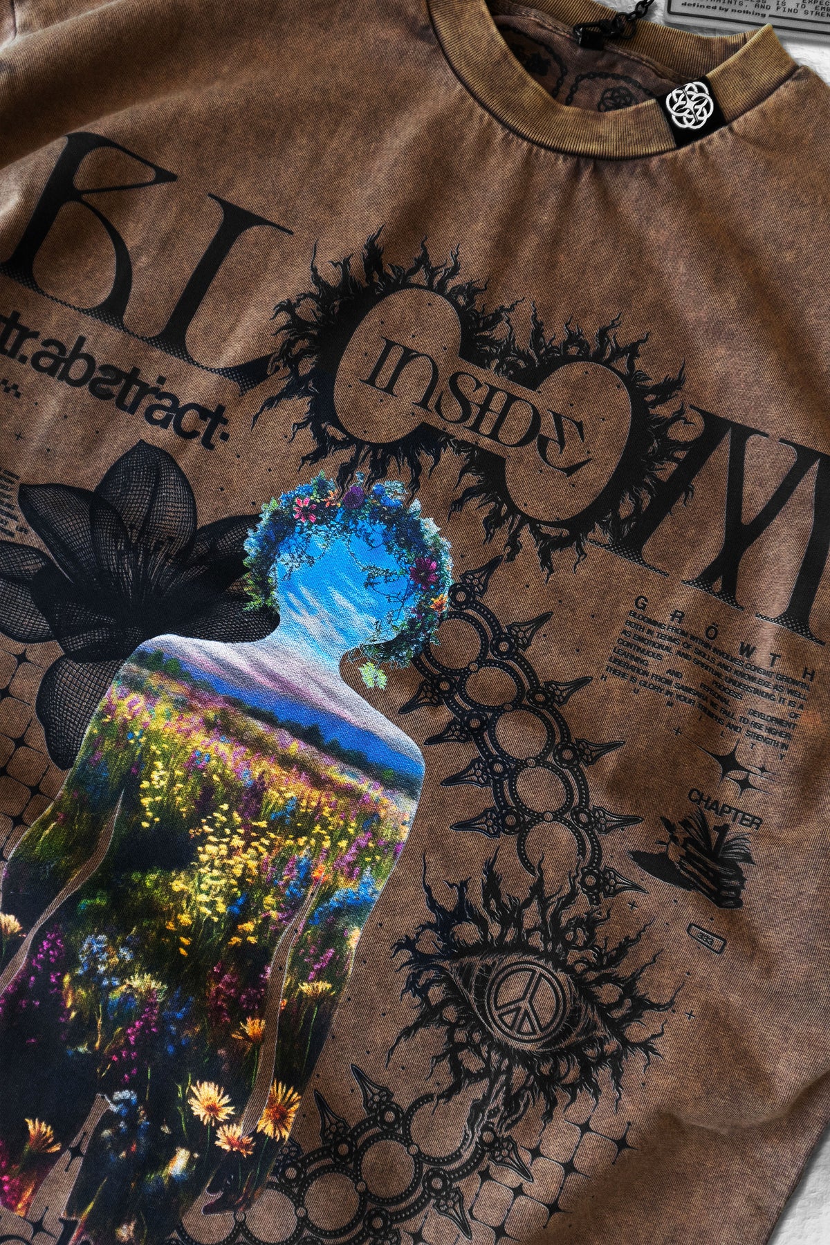 BLOOM_INSIDE [V1] :: STONEWASH TEE // 260gsm - Gallery image 5
