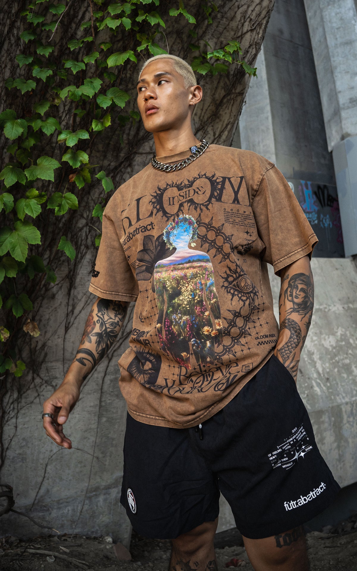 BLOOM_INSIDE [V1] :: STONEWASH TEE // 260gsm