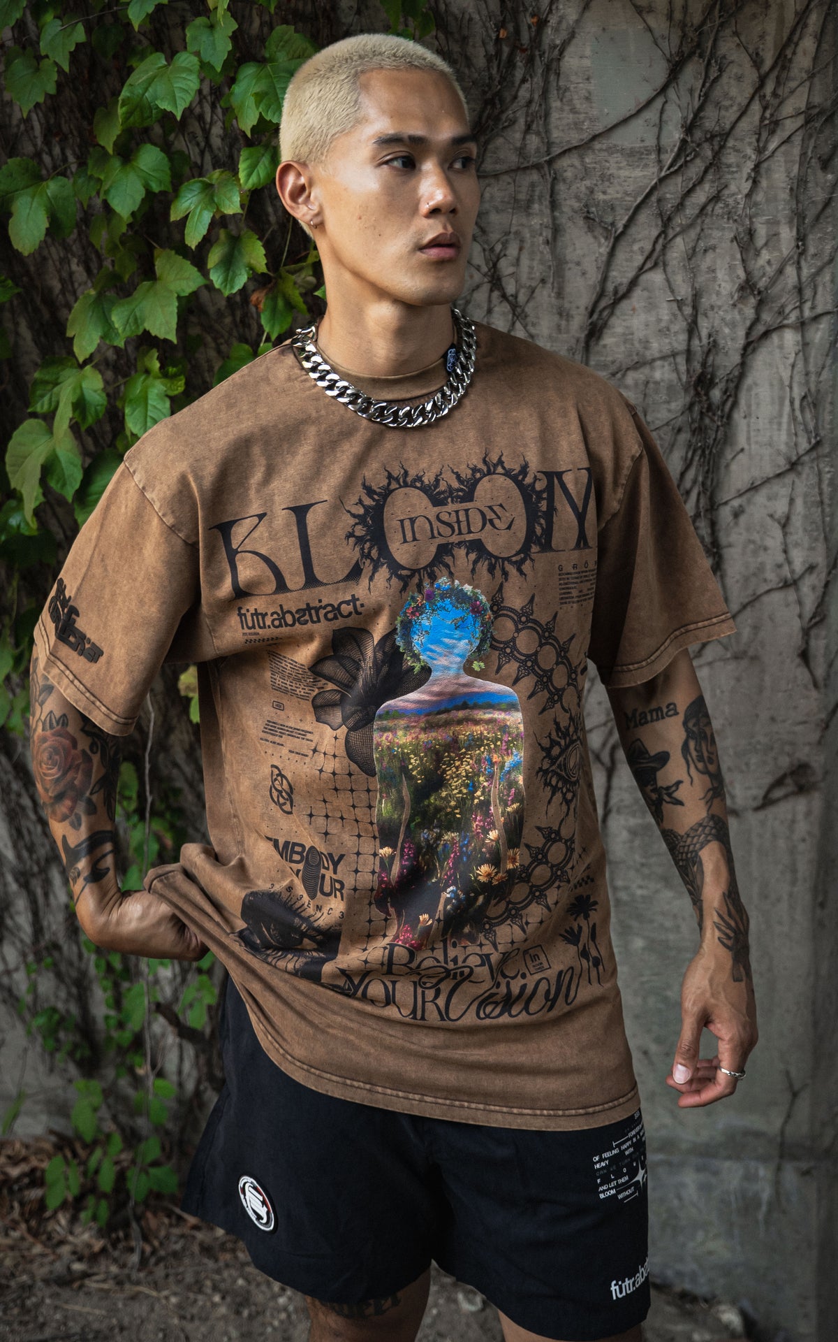 BLOOM_INSIDE [V1] :: STONEWASH TEE // 260gsm