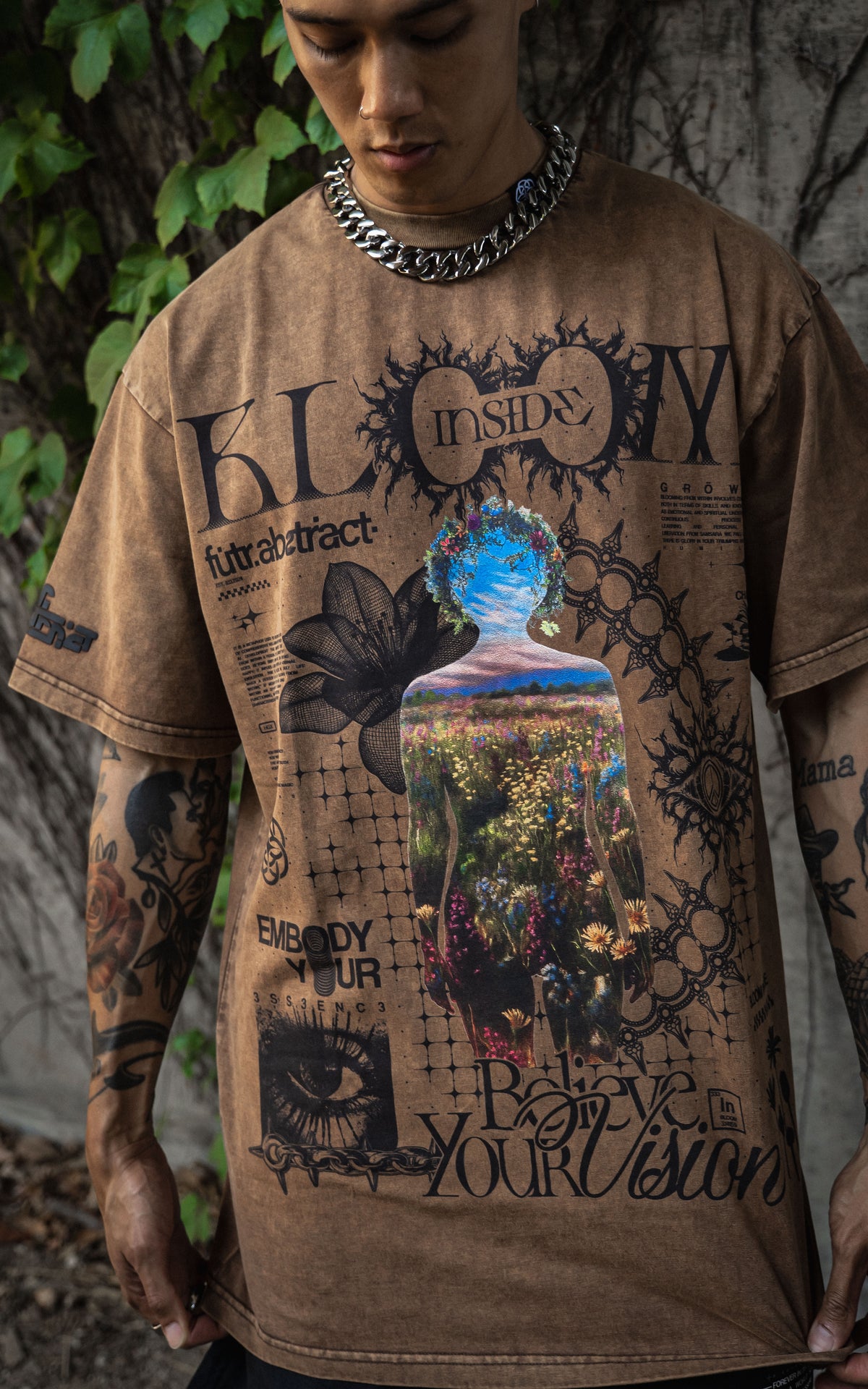 BLOOM_INSIDE [V1] :: STONEWASH TEE // 260gsm