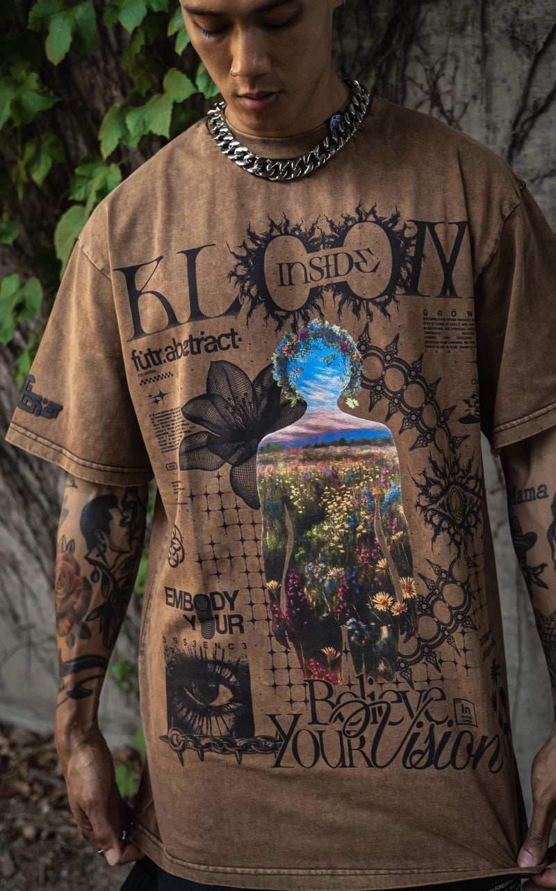 BLOOM_INSIDE [V1] :: STONEWASH TEE // 260gsm