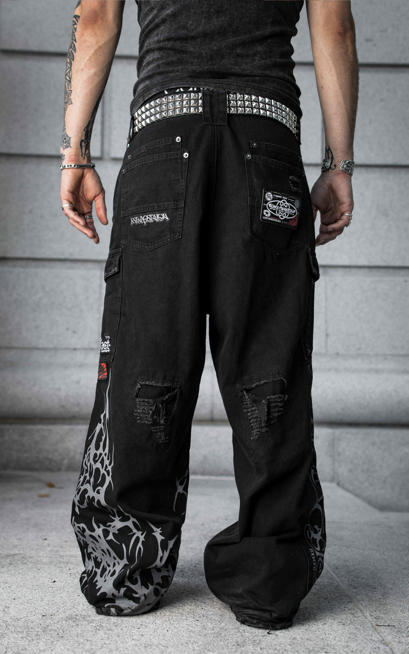 LOST IN NOSTALGIA :: FUTR.DENIM_001 // DISTRESSED WIDE LEG JEANS