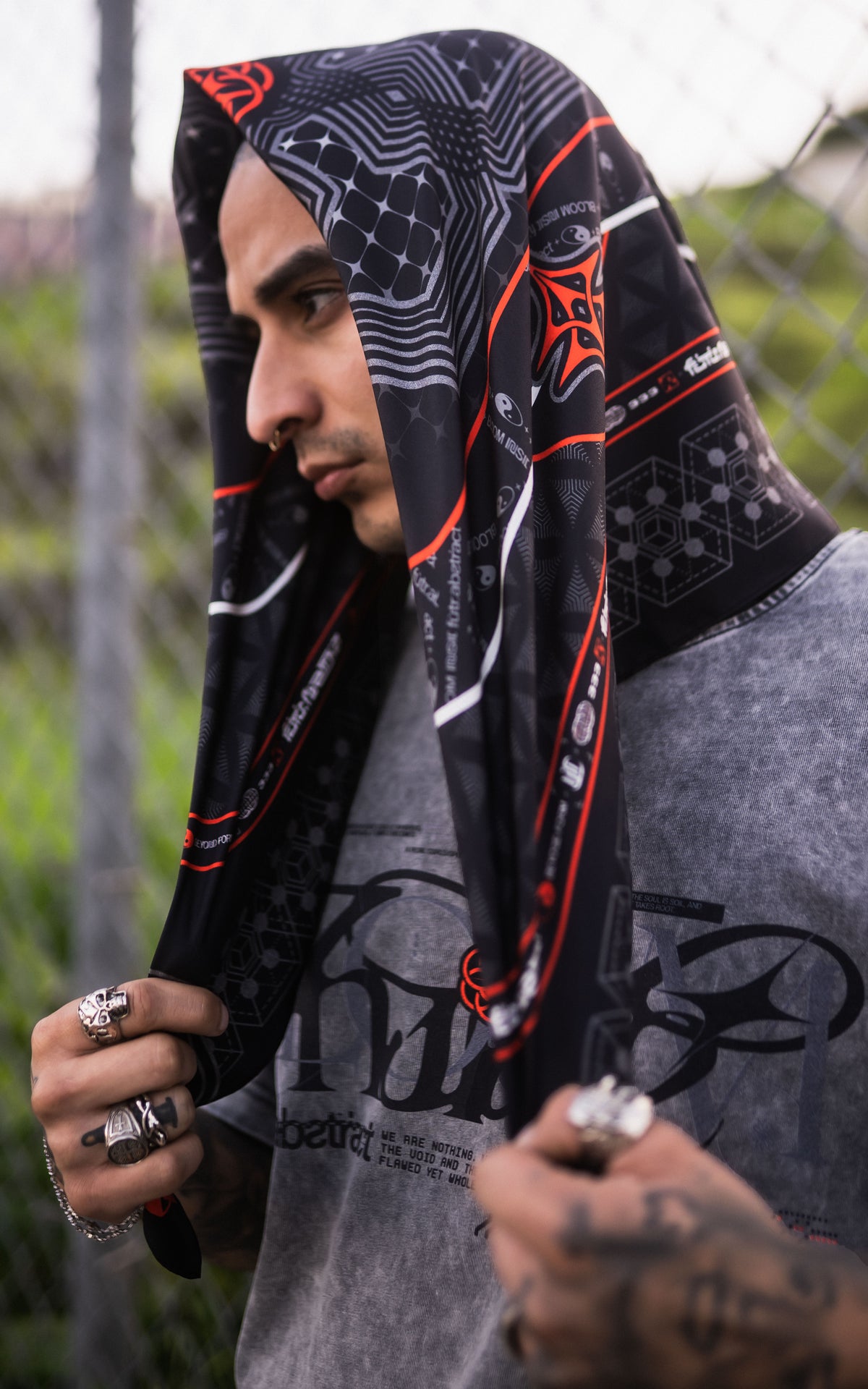 FUTR_01 BANDANA :: RED // 100% SILK - Gallery image 4