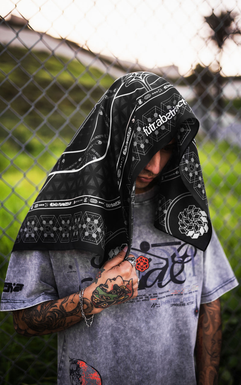 FUTR_01 BANDANA :: BLACK // 100% SILK