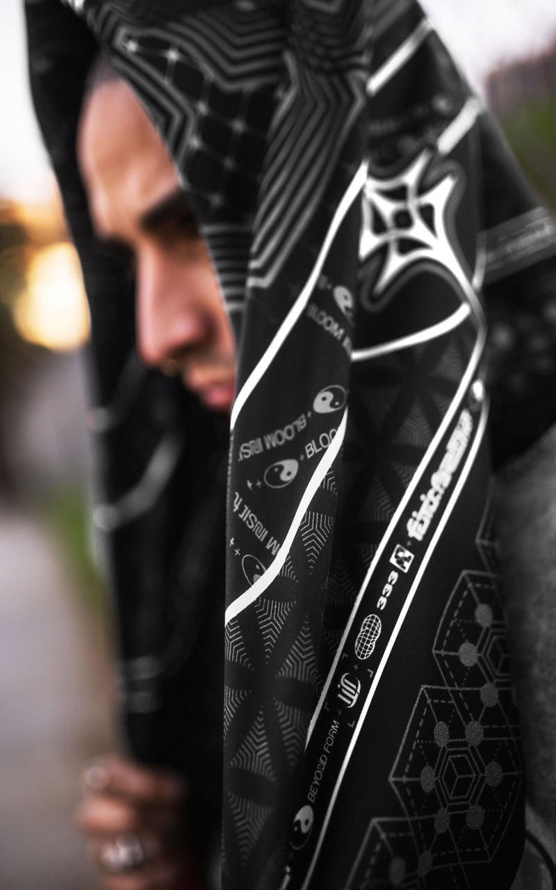 FUTR_01 BANDANA :: BLACK // 100% SILK