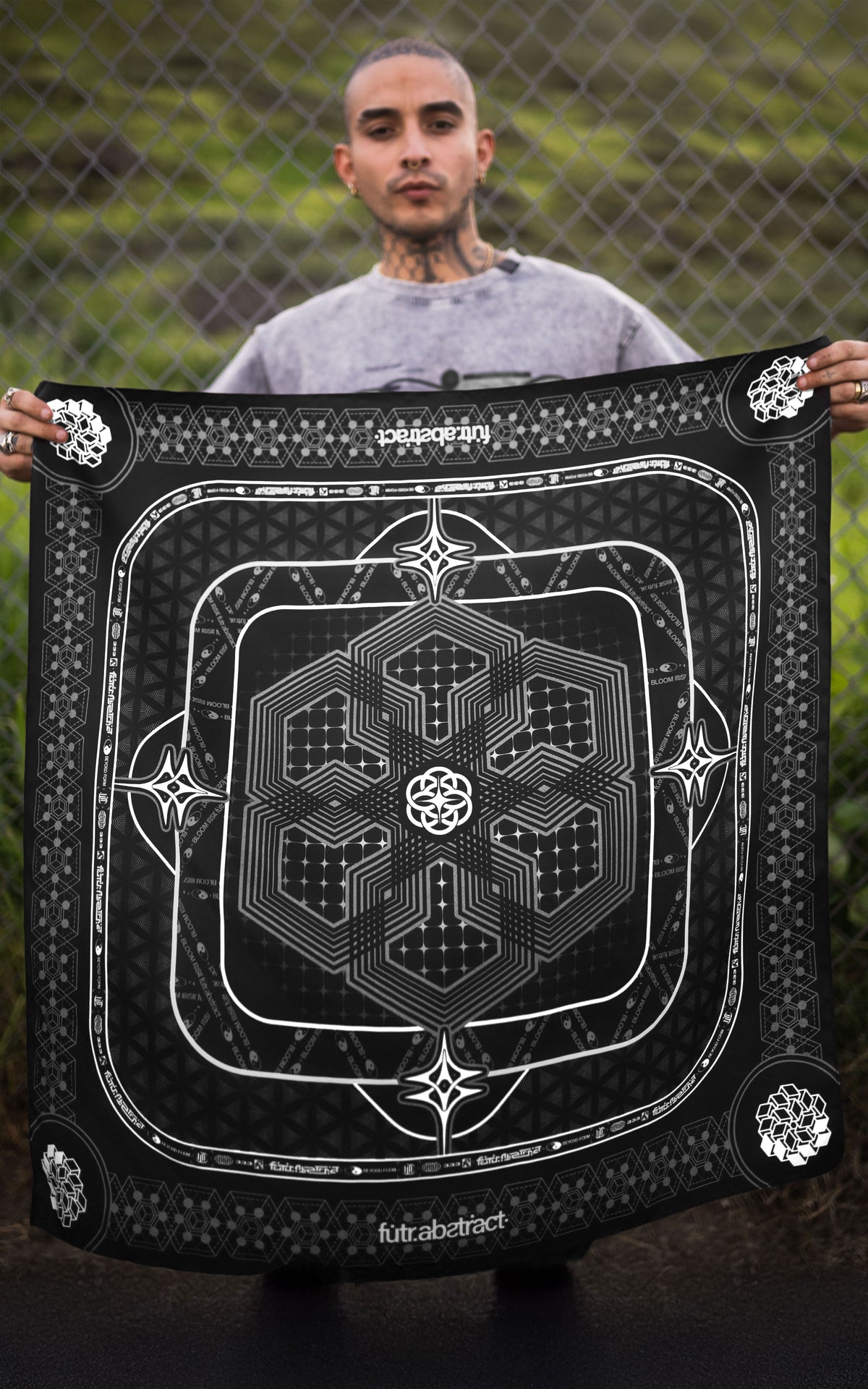 FUTR_01 BANDANA :: BLACK // 100% SILK
