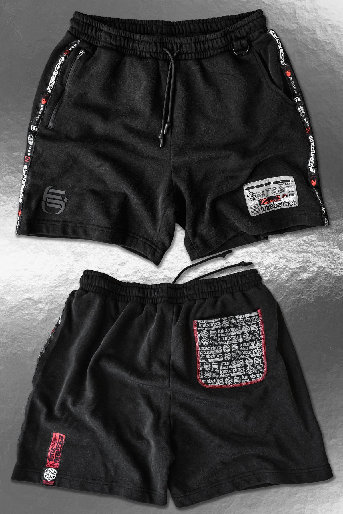 BEYOND_FORM [V1] :: ACIDWASH.SHORTS // above-knee fit 340GSM - Gallery image 5