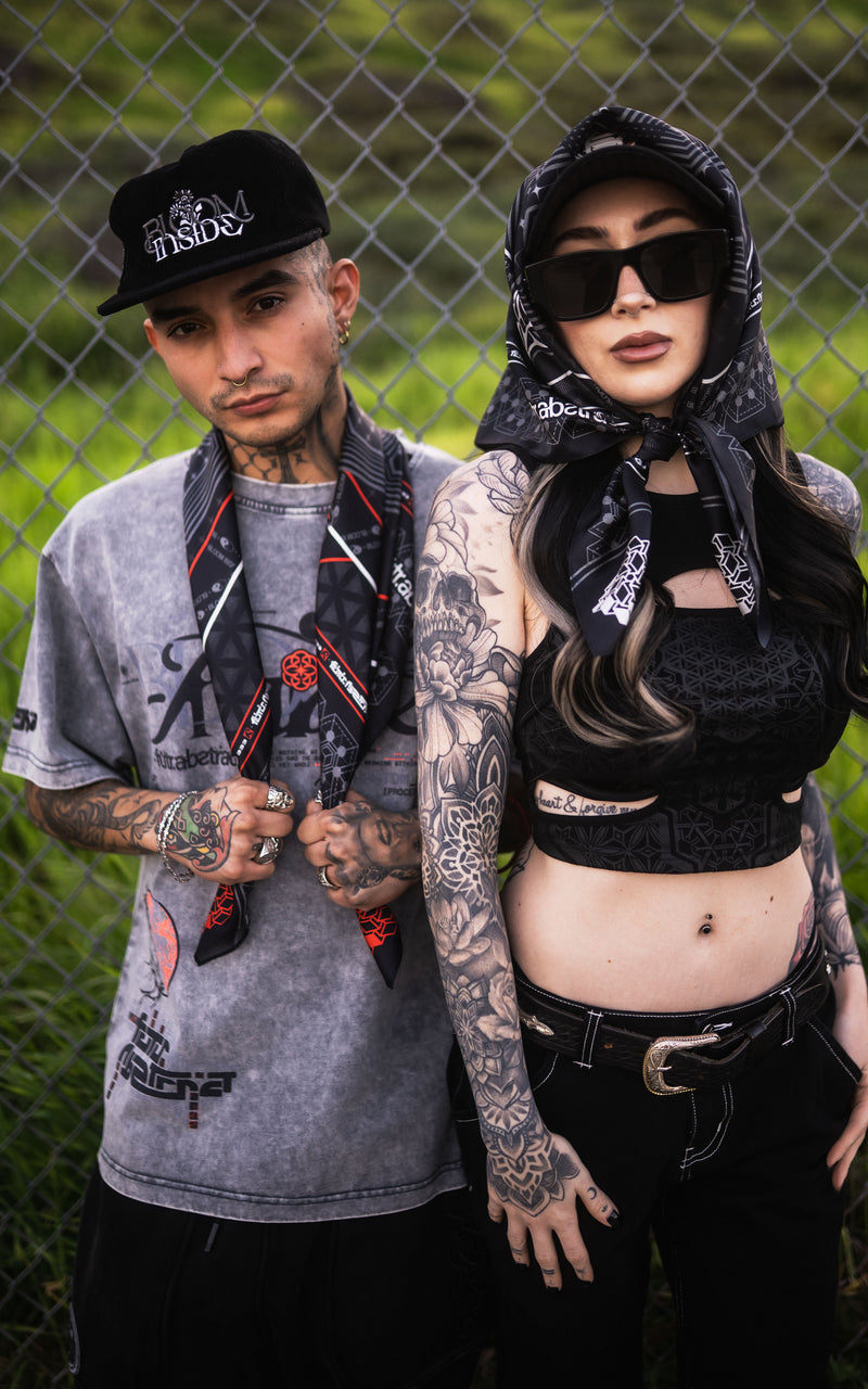 FUTR_01 BANDANA :: BLACK // 100% SILK