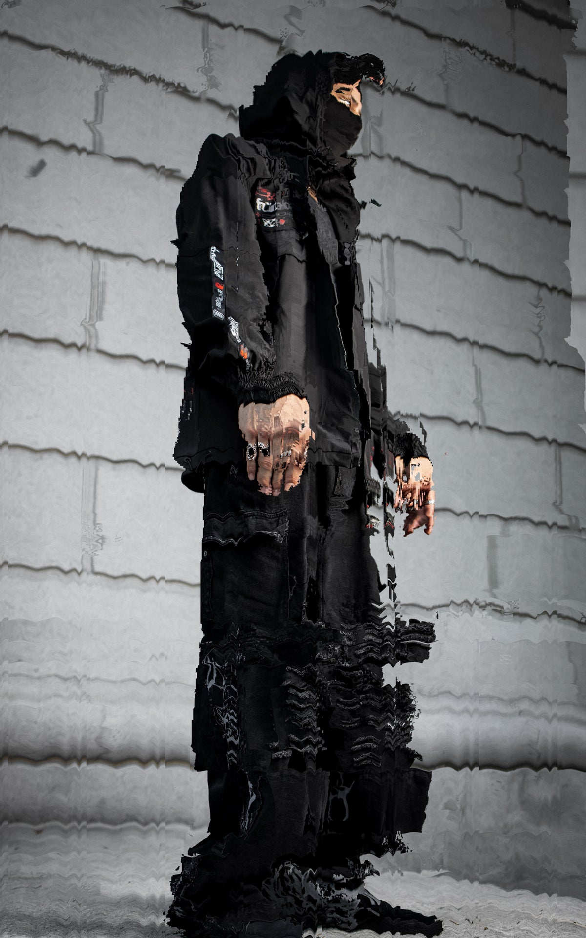 LOST IN NOSTALGIA :: FUTR.DENIM_001 // DISTRESSED WIDE LEG JEANS - Gallery image 3
