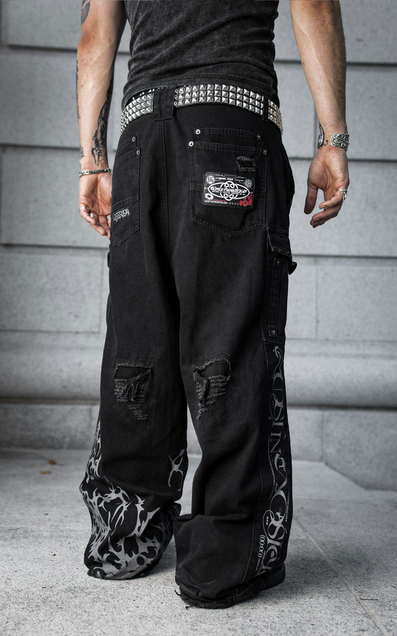 LOST IN NOSTALGIA :: FUTR.DENIM_001 // DISTRESSED WIDE LEG JEANS