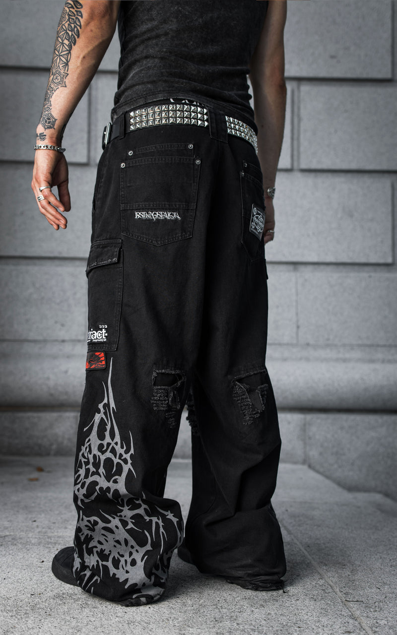 LOST IN NOSTALGIA :: FUTR.DENIM_001 // DISTRESSED WIDE LEG JEANS