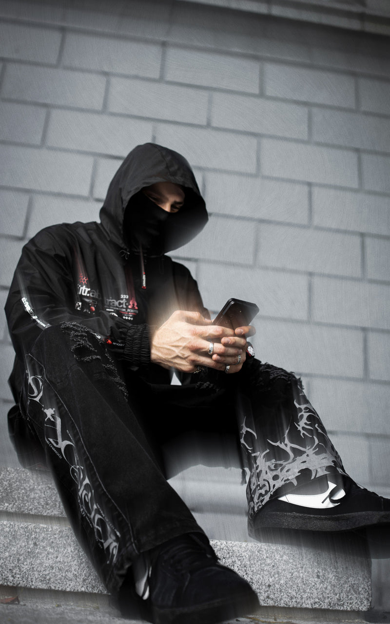 LOST IN NOSTALGIA :: FUTR.DENIM_001 // DISTRESSED WIDE LEG JEANS - Gallery image 2