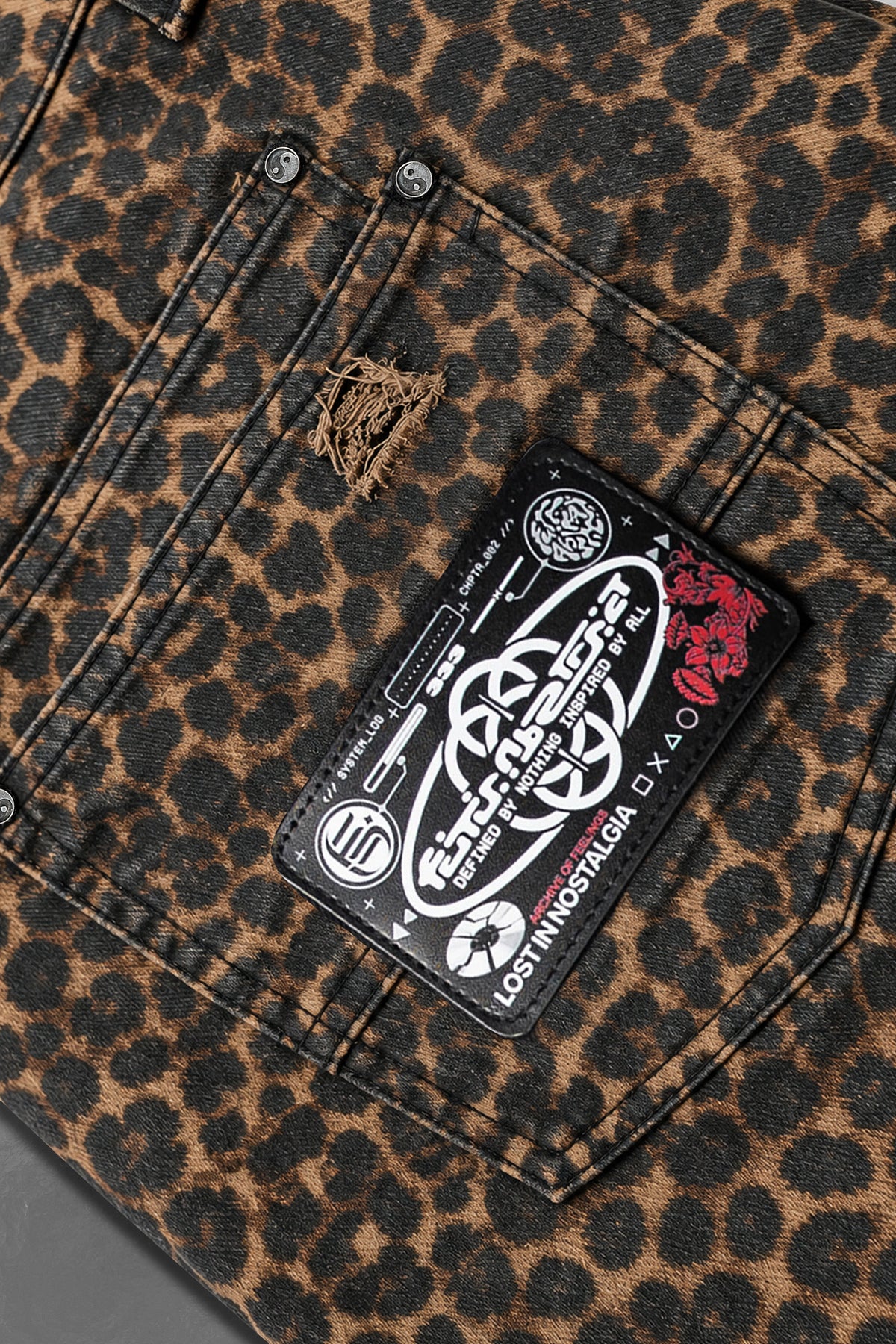 LOST IN NOSTALGIA :: FUTR.DENIM_002 // DISTRESSED LEOPARD PANTS - Gallery image 2