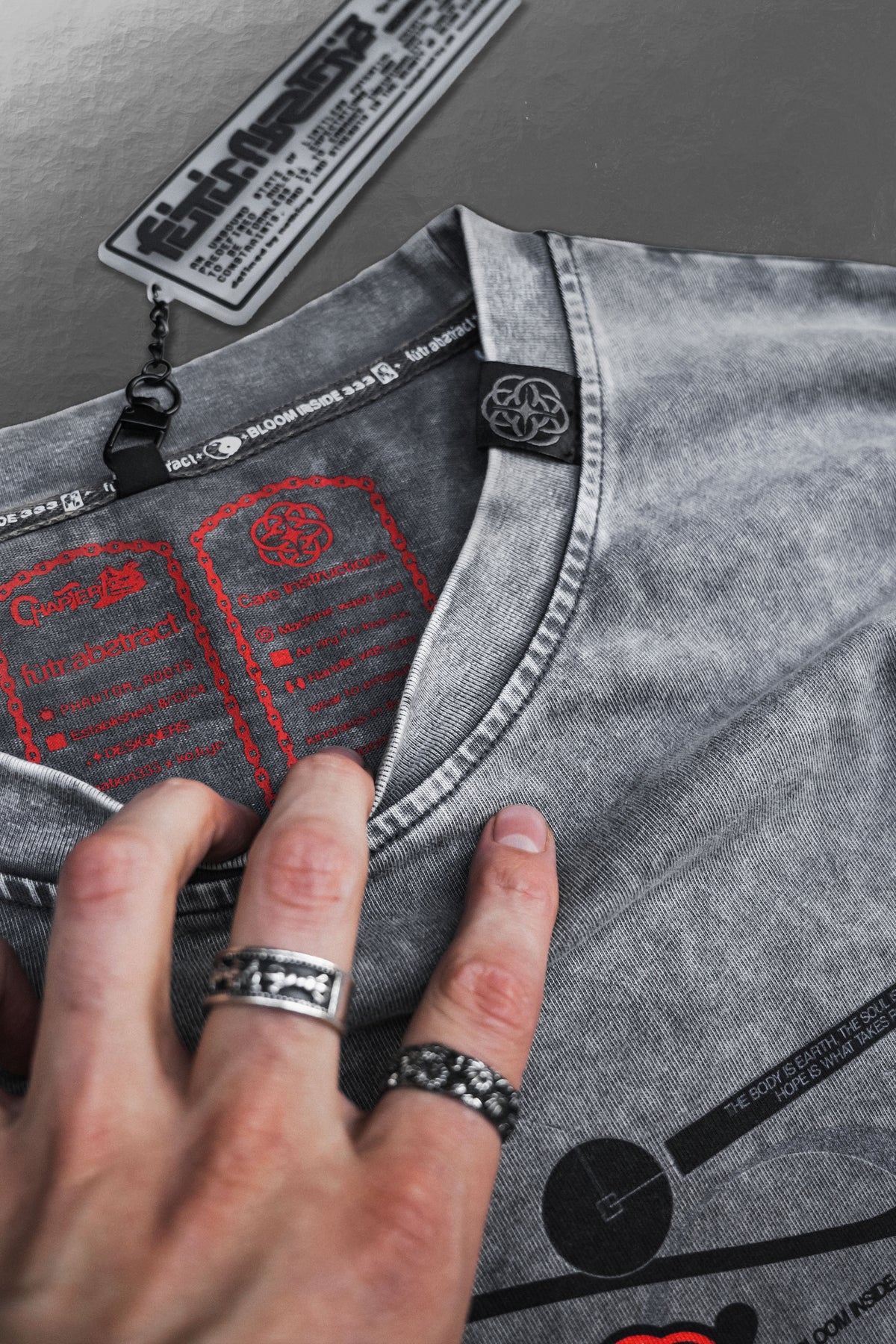 PHANTOM_ROOTS [V2] :: STONEWASH TEE // 260gsm - Gallery image 2