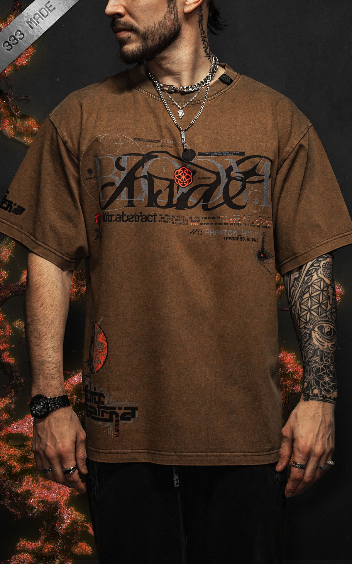 PHANTOM_ROOTS [V1] :: STONEWASH TEE // 260gsm