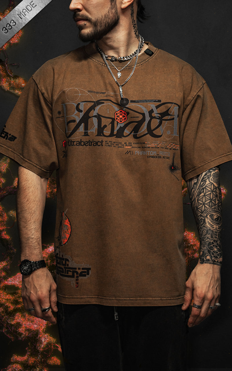 PHANTOM_ROOTS [V1] :: STONEWASH TEE // 260gsm