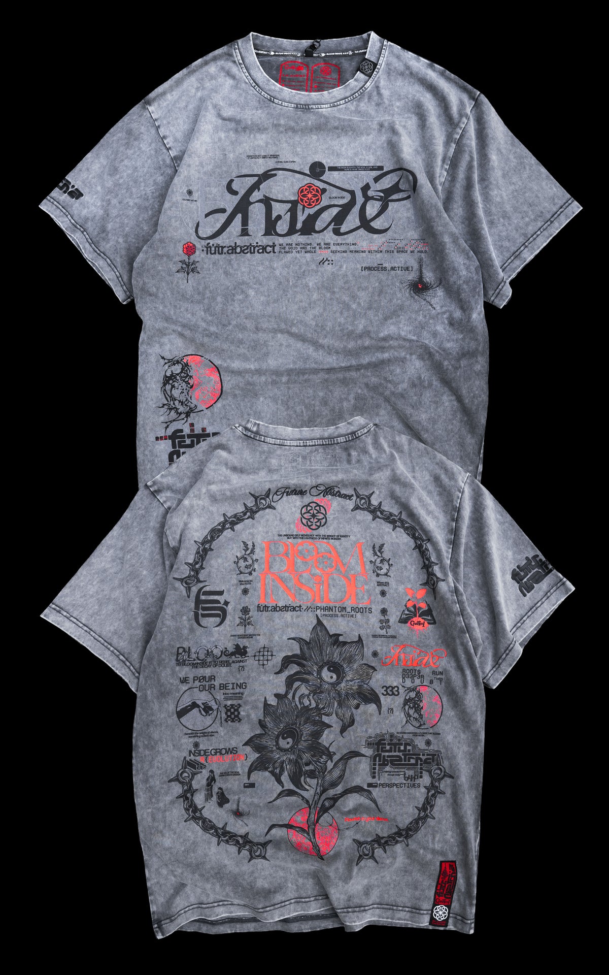 PHANTOM_ROOTS [V2] :: STONEWASH TEE // 260gsm
