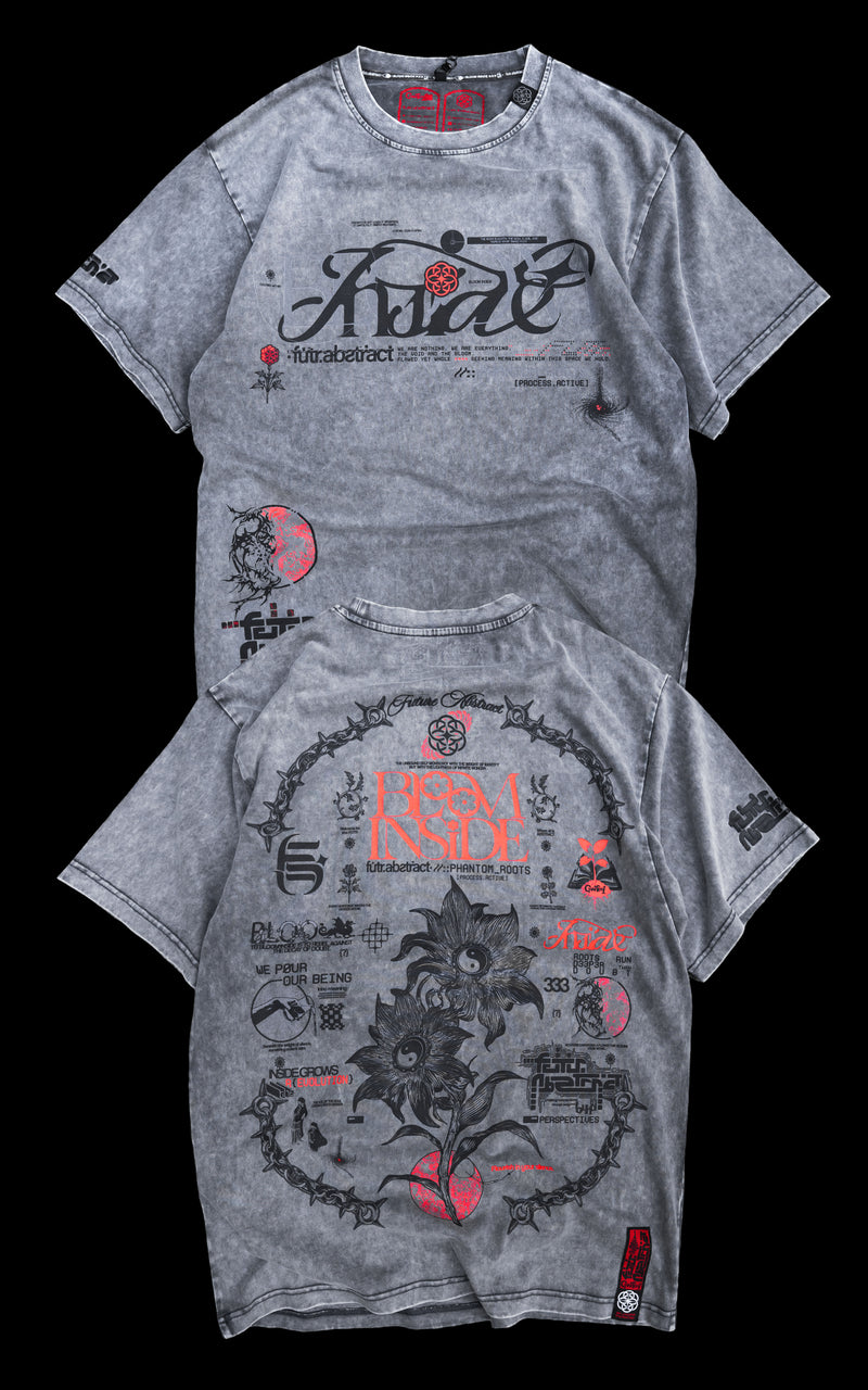 PHANTOM_ROOTS [V2] :: STONEWASH TEE // 260gsm