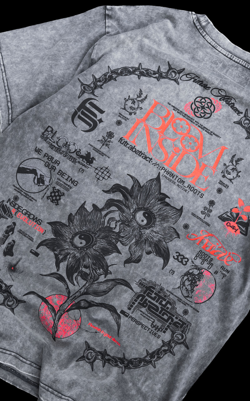 PHANTOM_ROOTS [V2] :: STONEWASH TEE // 260gsm
