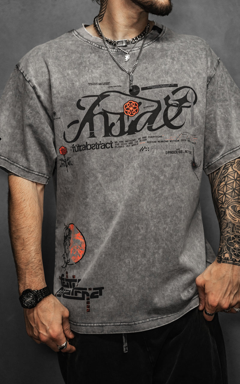 PHANTOM_ROOTS [V2] :: STONEWASH TEE // 260gsm