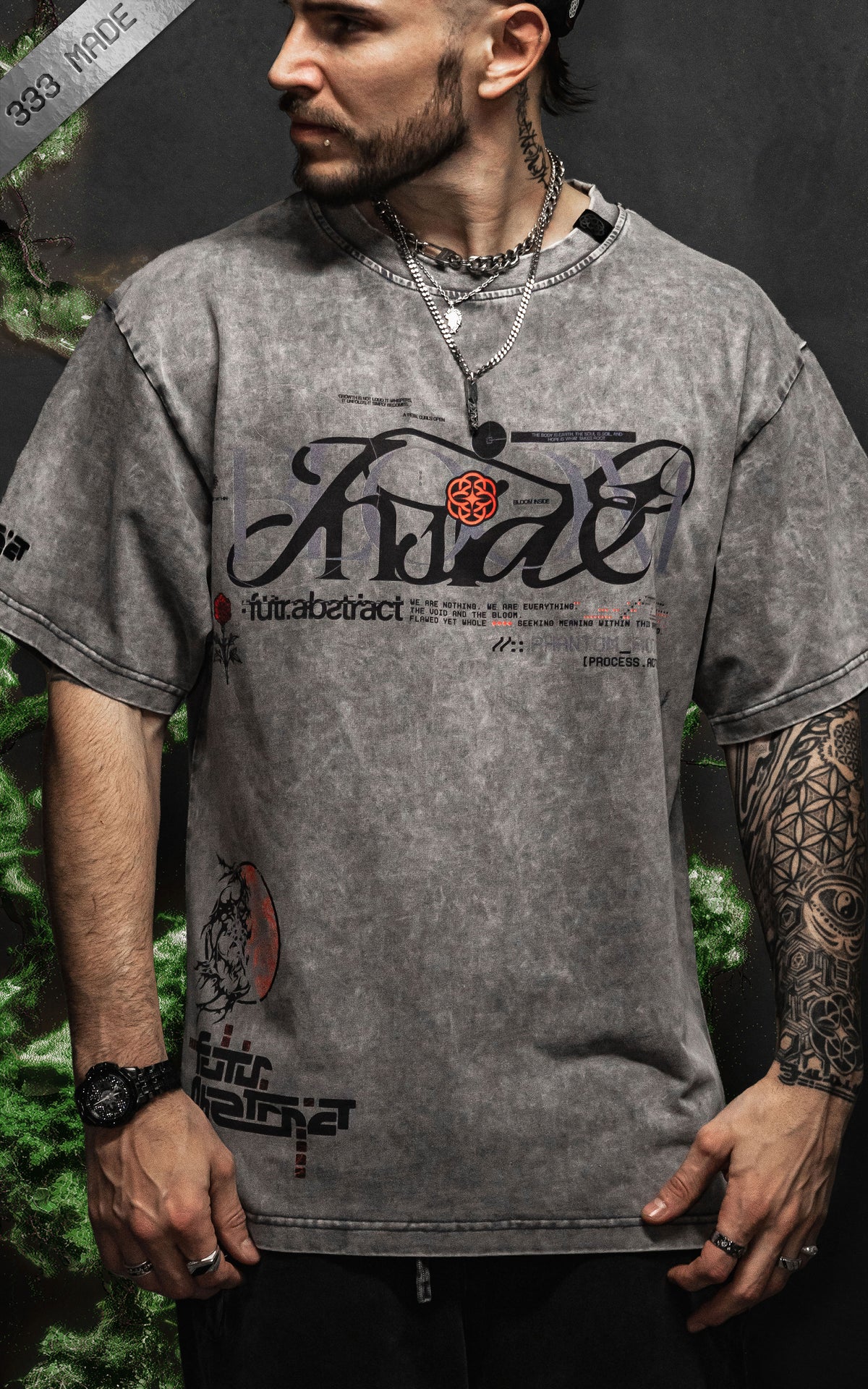 PHANTOM_ROOTS [V2] :: STONEWASH TEE // 260gsm