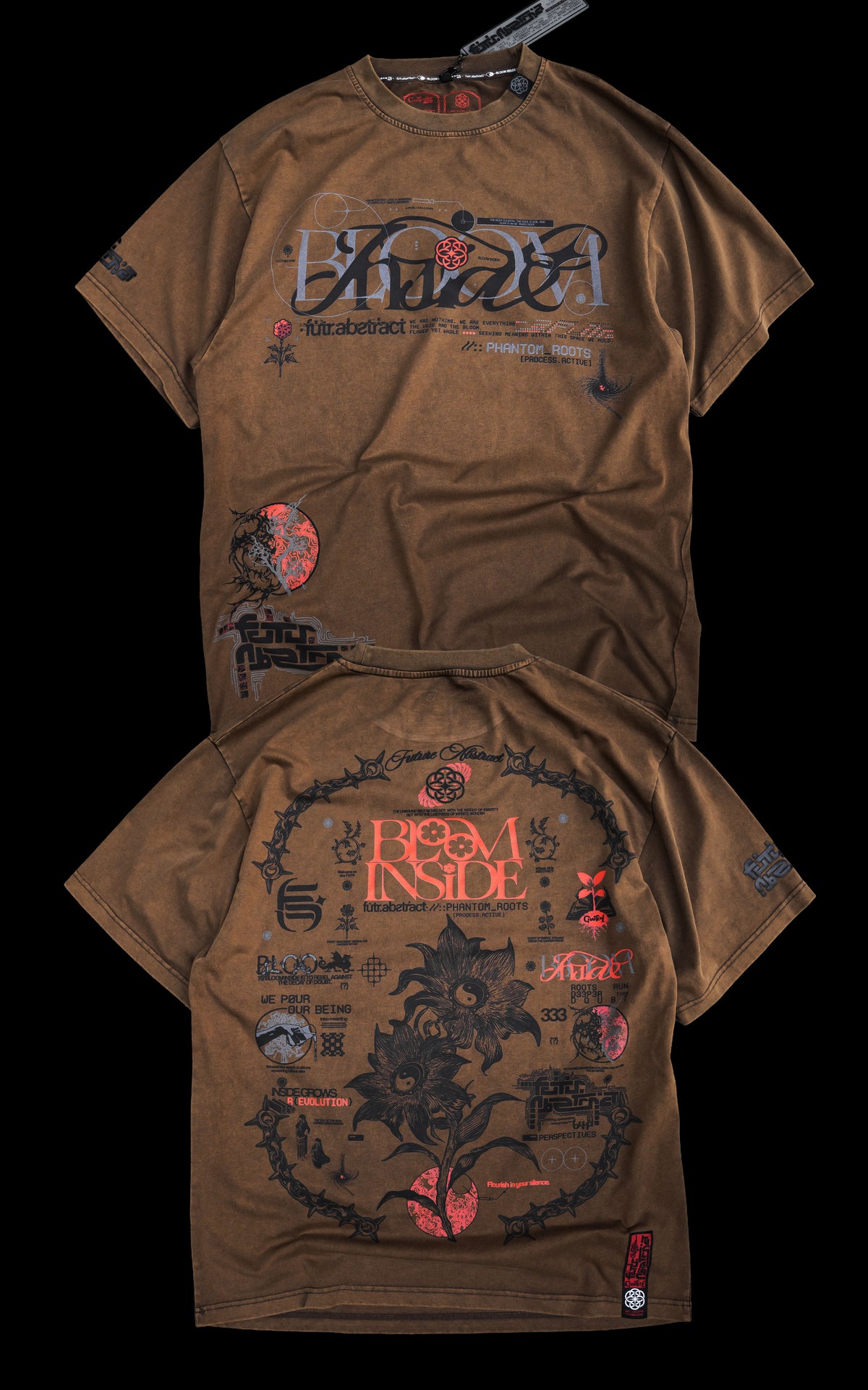 PHANTOM_ROOTS [V1] :: STONEWASH TEE // 260gsm